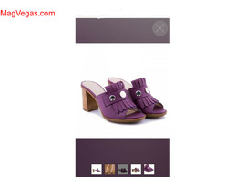 Сабо loriblu италия 39 размер кожа сиреневые фиолетовые каблук 8 см босоножки обувь женская лето